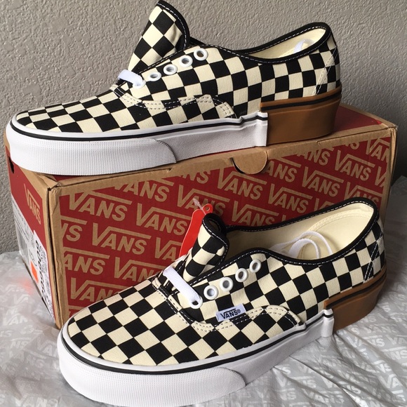 vans authentic gum block checkerboard
